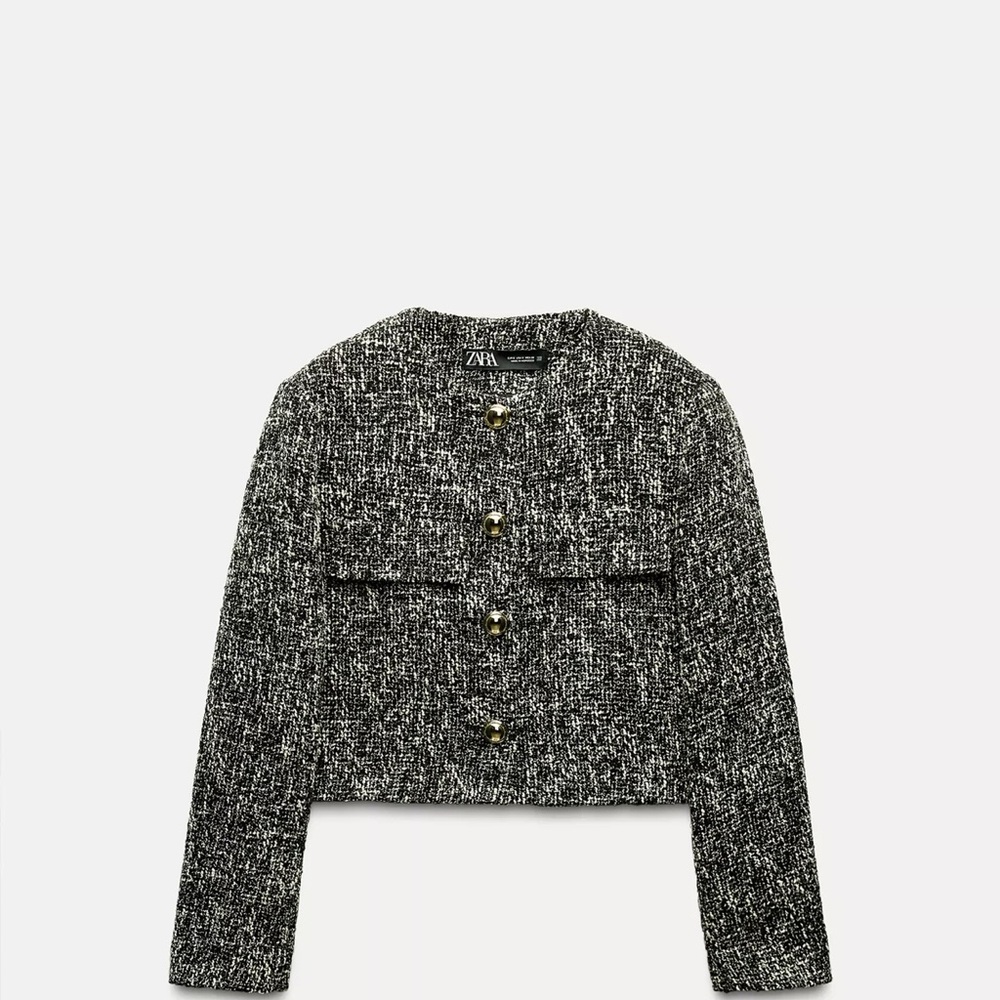 Zara Black - Blazer skort set Structured Cropped Jacket